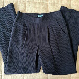 J. McLaughlin Navy Blue Abbott Gauze Wide Leg Cotton Pants